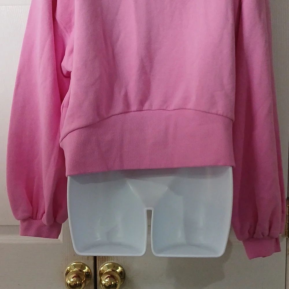 JoyLab Pink Cropped Pullover Sweatshirt Sz M NWT - Picture 6 of 10